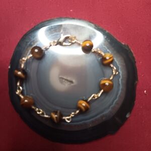 Elegant Gold and Tigers Eye Beaded Bracelet